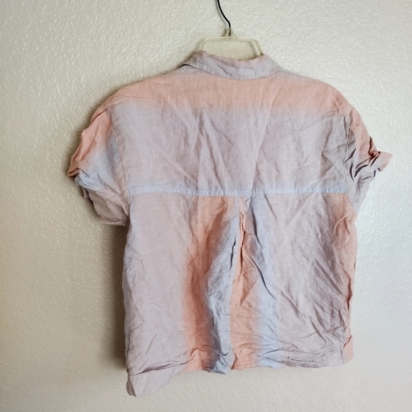 Madewell Linen Beachside Shirt in Ombré Stripe sz S - Picture 2 of 9